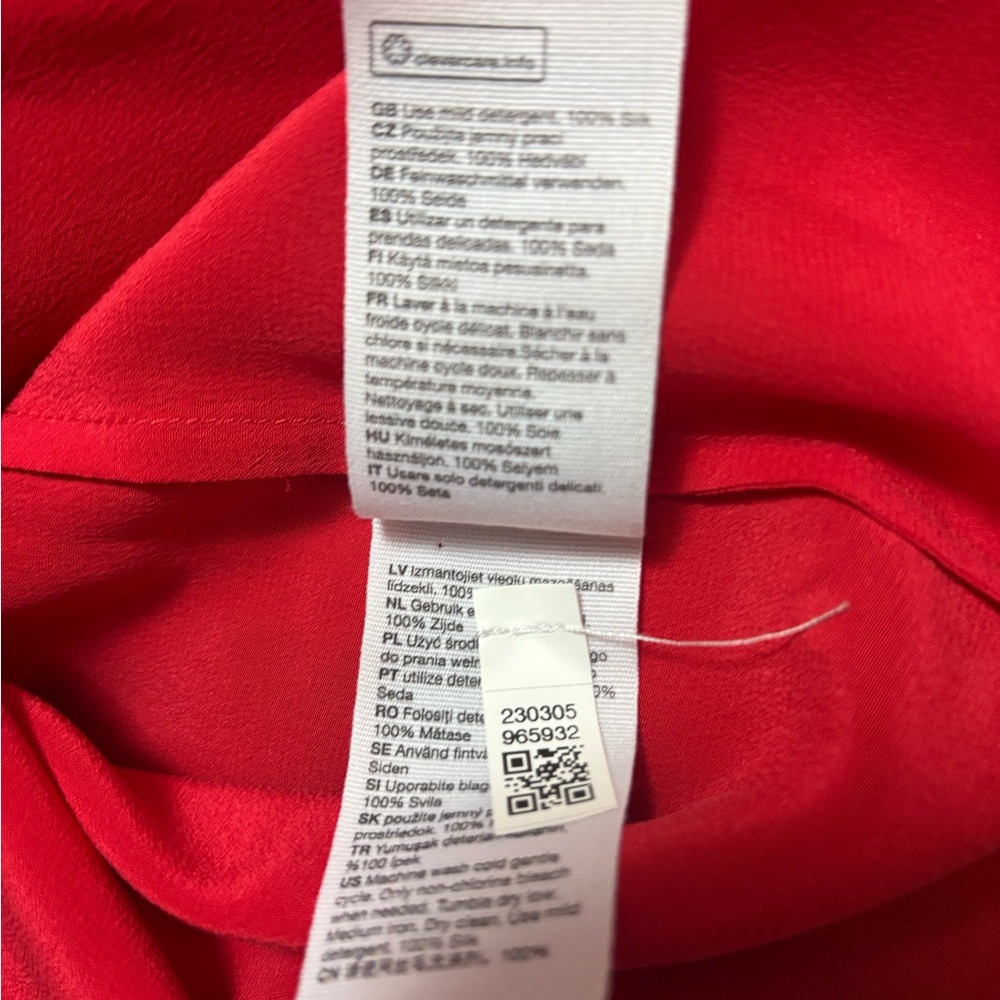 & Other Stories Vibrant Red Silk Blouse - Picture 6 of 6